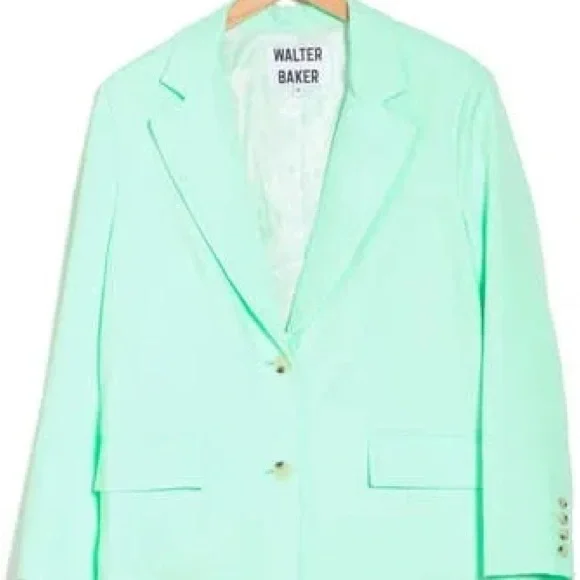 NWT Kira Walter Baker Mint Green Women's Blazer with buttons